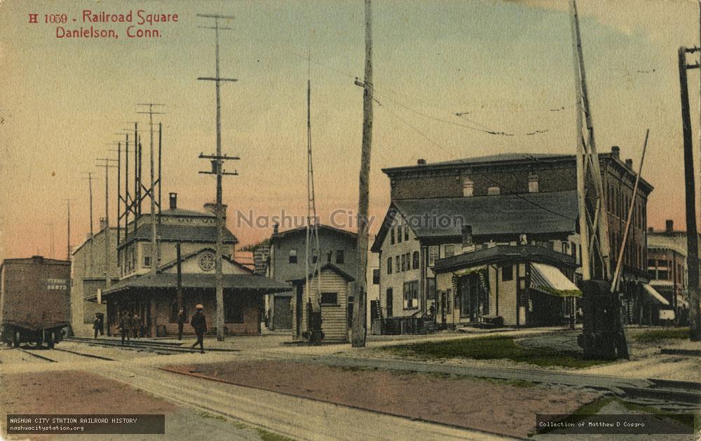 Postcard: Railroad Square, Danielson, Connecticut